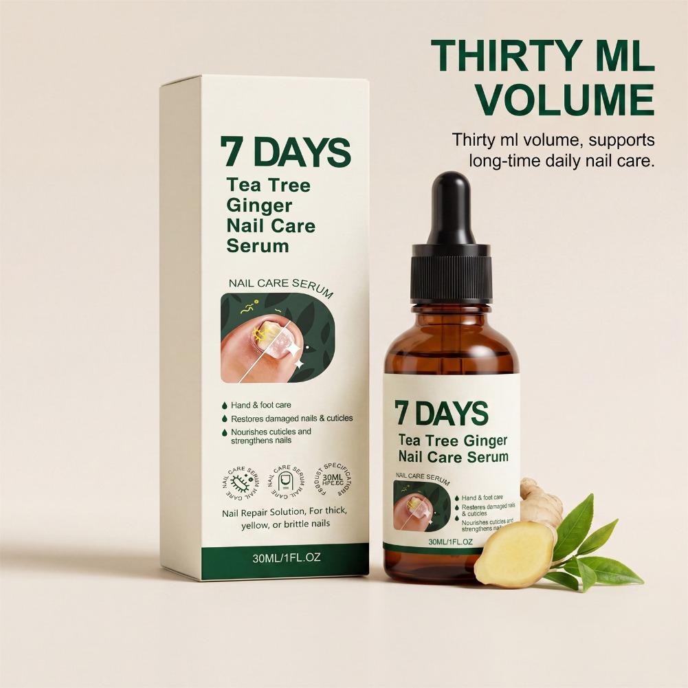 Herbal Wellness Tea - เซรั่มบำรุงเล็บแข็งแรง, น้ำมันบำรุงหนังกำพร้าขิงและทีทรี ซ่อมแซมเล็บบาง เหลือง แตก บำรุงมือและเท้า
