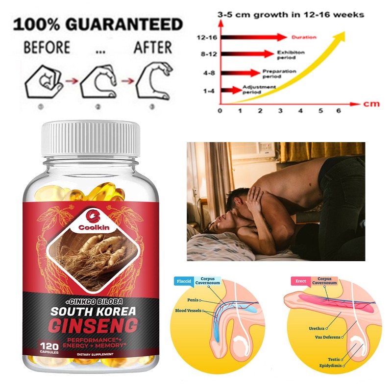 Ginkgo Biloba Extract - แคปซูลโสมแดงเกาหลีวีแกนผสมแปะก๊วย ประสิทธิภาพสูงสำหรับผู้ชาย อาหารเสริมสุขภาพจากธรรมชาติ - ปราศจากจีเอ็มโอและกลูเตน