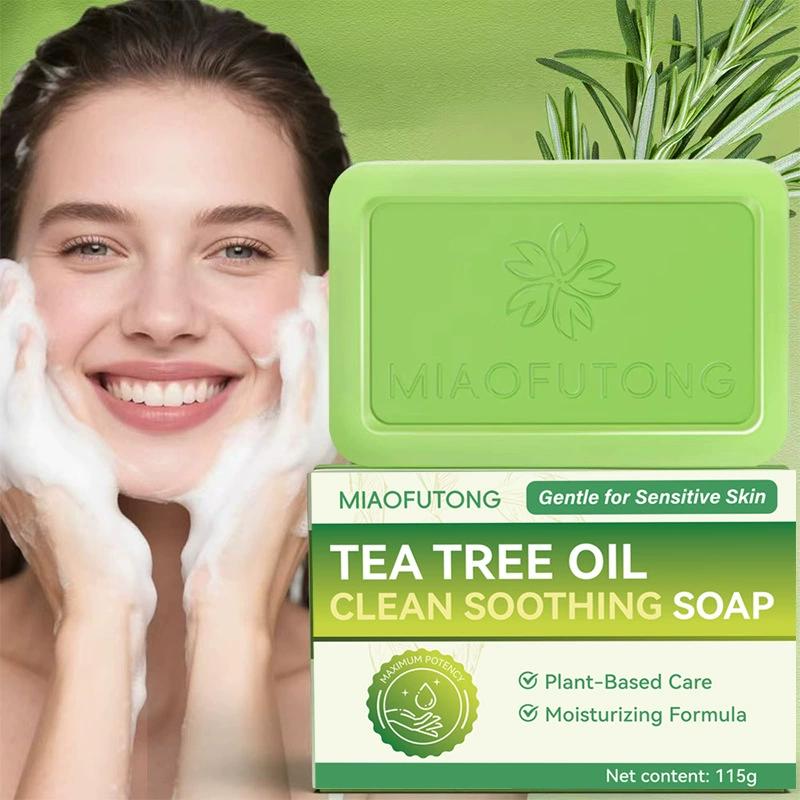 Herbal Wellness Tea - สบู่น้ำมันทีทรี สบู่ธรรมชาติสำหรับทำความสะอาดผิวกาย ควบคุมความมันบนใบหน้า บำรุงผิวชุ่มชื้น ปลอบประโลมผิวอย่างอ่อนโยน สบู่ขัดผิว