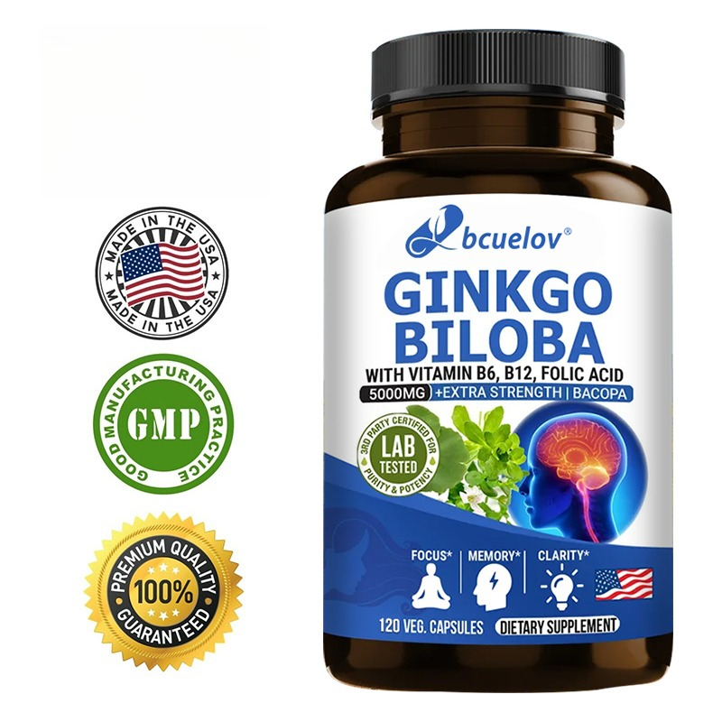 Ginkgo Biloba Extract - อาหารเสริมแปะก๊วย 5000 มก. - พร้อมวิตามินบี 6