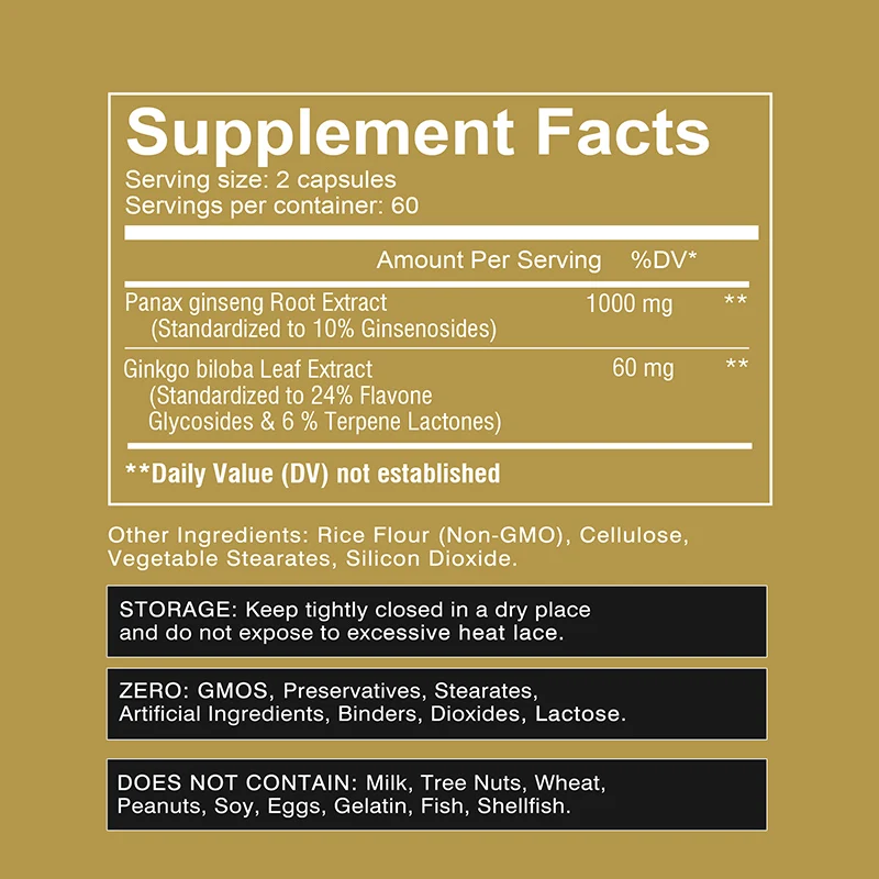 แคปซูลโสมพันธุ์ปanax + แปะก๊วย - Ginkgo Biloba Extract บทวิจารณ์และราคา